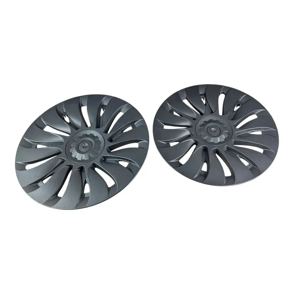 Black Tesla Model Y Wheel Cover Rim Patch 21 Inch Hub Cap Protectors (Lot of 2)